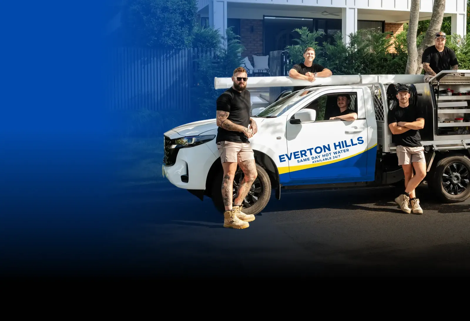 Everton Hills Same Day Hot Water team with the ute